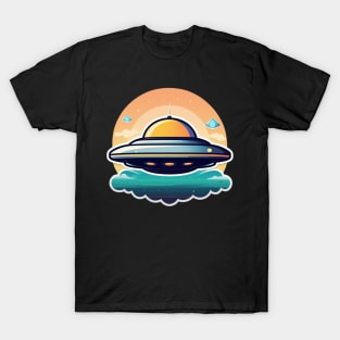 Flying saucer over cloud T-Shirt